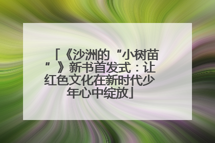 《沙洲的“小树苗”》新书首发式：让红色文化在新时代少年心中绽放