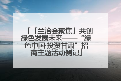 「兰洽会聚焦」共创绿色发展未来——“绿色中国·投资甘肃”招商主题活动侧记