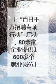 “百日千万招聘专项行动”启动，80余家企业提供1600多个就业岗位