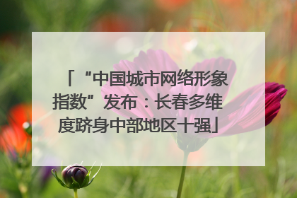 “中国城市网络形象指数”发布：长春多维度跻身中部地区十强