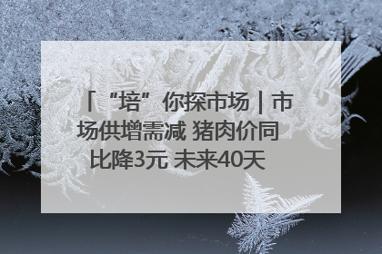“培”你探市场｜市场供增需减 猪肉价同比降3元 未来40天便宜猪肉敞开吃