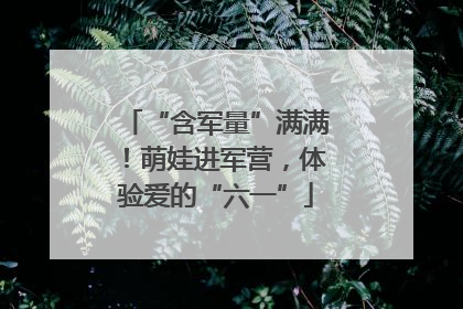 “含军量”满满！萌娃进军营，体验爱的“六一”