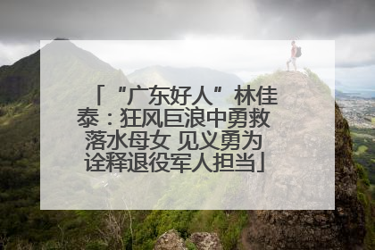 “广东好人”林佳泰：狂风巨浪中勇救落水母女 见义勇为诠释退役军人担当