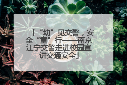 “幼”见交警，安全“童”行——南京江宁交警走进校园宣讲交通安全