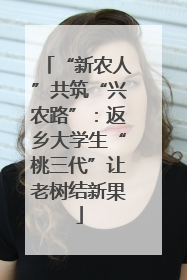“新农人”共筑“兴农路”：返乡大学生“桃三代”让老树结新果