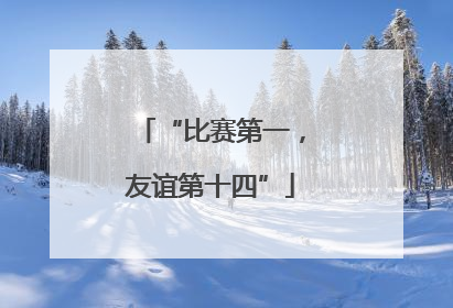“比赛第一，友谊第十四”
