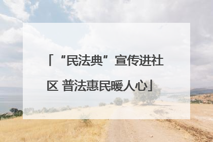 “民法典”宣传进社区 普法惠民暖人心