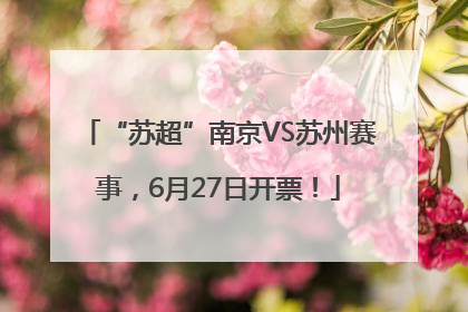 “苏超”南京VS苏州赛事，6月27日开票！