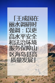 王成国在丽水调研时强调：以更高水平安全和法治环境服务保障山区海岛县高质量发展