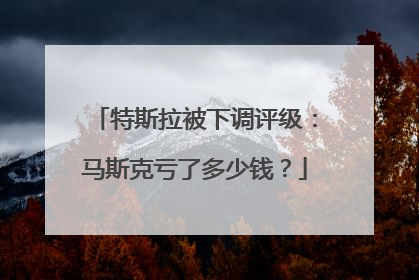 特斯拉被下调评级：马斯克亏了多少钱？