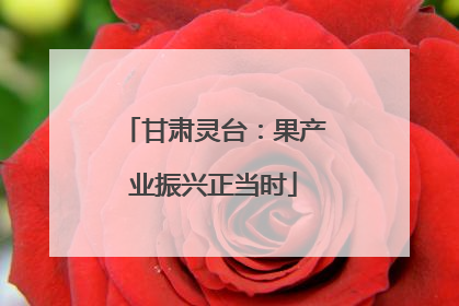 甘肃灵台：果产业振兴正当时