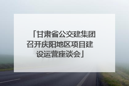 甘肃省公交建集团召开庆阳地区项目建设运营座谈会