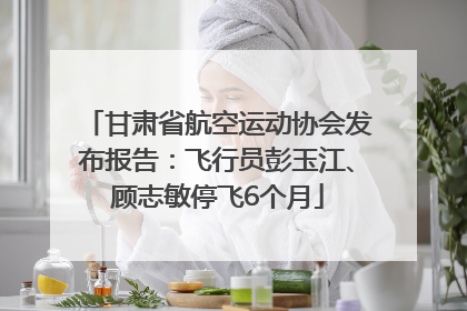 甘肃省航空运动协会发布报告：飞行员彭玉江、顾志敏停飞6个月