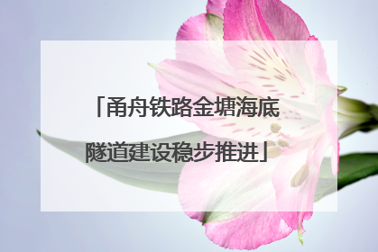 甬舟铁路金塘海底隧道建设稳步推进