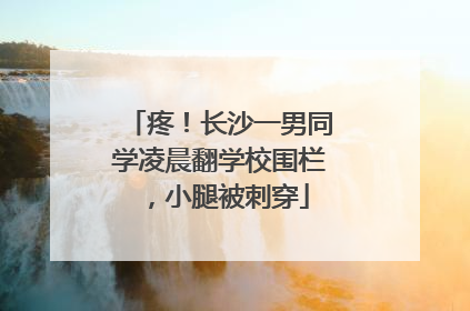 疼！长沙一男同学凌晨翻学校围栏，小腿被刺穿