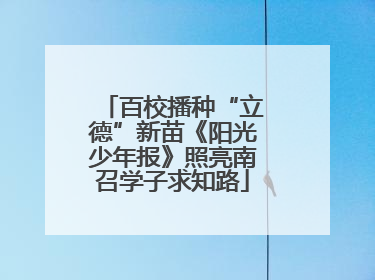 百校播种“立德”新苗《阳光少年报》照亮南召学子求知路
