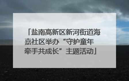 盐南高新区新河街道海嘉社区举办“守护童年 牵手共成长”主题活动