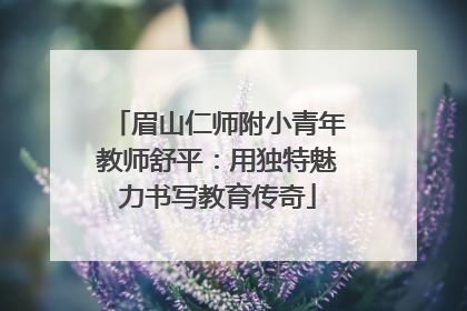 眉山仁师附小青年教师舒平：用独特魅力书写教育传奇