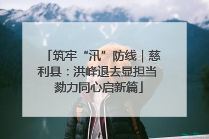 筑牢“汛”防线｜慈利县：洪峰退去显担当 勠力同心启新篇
