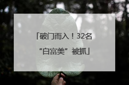 破门而入！32名“白富美”被抓
