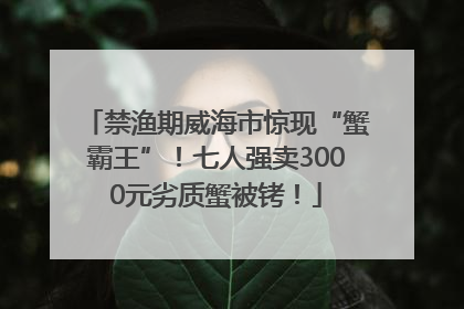 禁渔期威海市惊现“蟹霸王”！七人强卖3000元劣质蟹被铐！