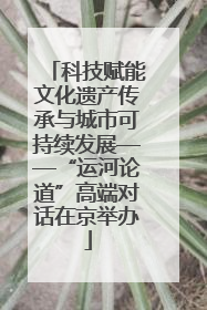 科技赋能文化遗产传承与城市可持续发展——“运河论道”高端对话在京举办