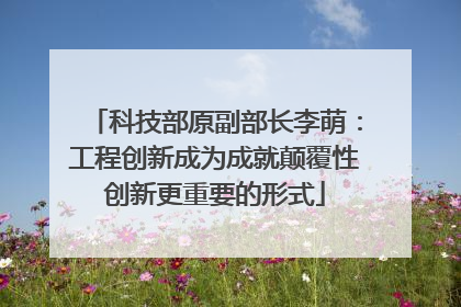 科技部原副部长李萌：工程创新成为成就颠覆性创新更重要的形式