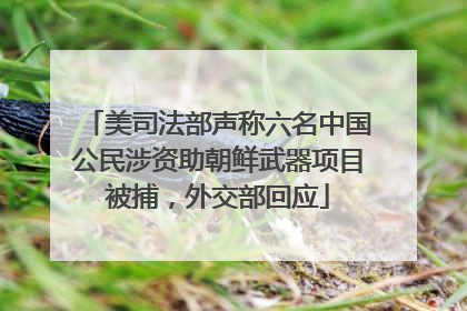 美司法部声称六名中国公民涉资助朝鲜武器项目被捕，外交部回应