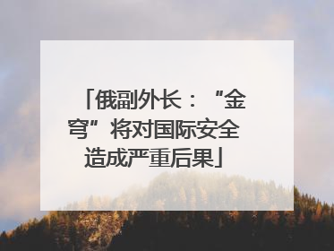 俄副外长：“金穹”将对国际安全造成严重后果