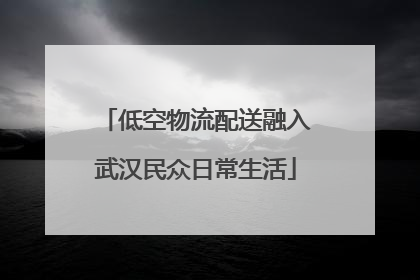 低空物流配送融入武汉民众日常生活