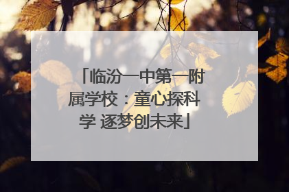 临汾一中第一附属学校：童心探科学 逐梦创未来
