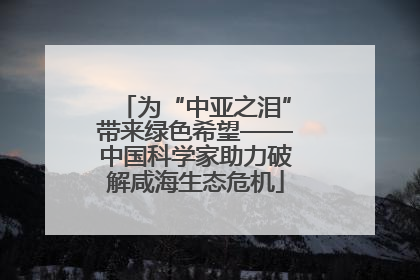 为“中亚之泪”带来绿色希望——中国科学家助力破解咸海生态危机