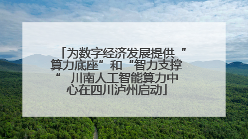 为数字经济发展提供“算力底座”和“智力支撑” 川南人工智能算力中心在四川泸州启动