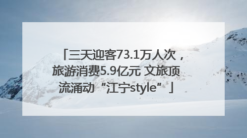 三天迎客73.1万人次，旅游消费5.9亿元 文旅顶流涌动“江宁style”