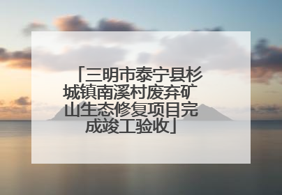 三明市泰宁县杉城镇南溪村废弃矿山生态修复项目完成竣工验收