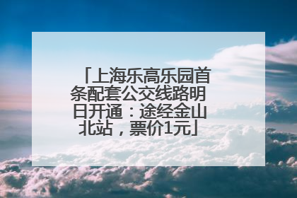 上海乐高乐园首条配套公交线路明日开通：途经金山北站，票价1元