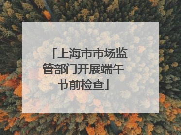 上海市市场监管部门开展端午节前检查