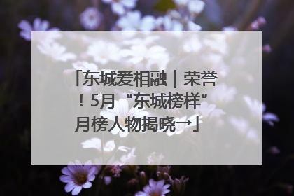 东城爱相融｜荣誉！5月“东城榜样”月榜人物揭晓→