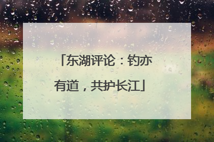 东湖评论：钓亦有道，共护长江