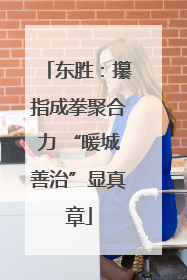 东胜：攥指成拳聚合力 “暖城善治”显真章