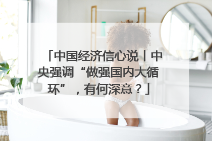 中国经济信心说丨中央强调“做强国内大循环”，有何深意？