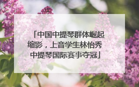 中国中提琴群体崛起缩影，上音学生林怡秀中提琴国际赛事夺冠