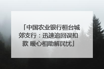 中国农业银行桓台城郊支行：迅速追回误扣款 暖心相助解民忧