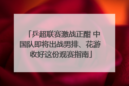 乒超联赛激战正酣 中国队即将出战男排、花游 收好这份观赛指南