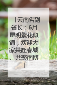云南省副省长：6月昆明繁花似锦，欢迎大家共赴春城、共聚南博
