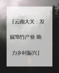 云南大关：发展筇竹产业 助力乡村振兴