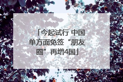 今起试行 中国单方面免签“朋友圈”再增4国