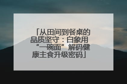 从田间到餐桌的品质坚守：白象用“一碗面”解码健康主食升级密码