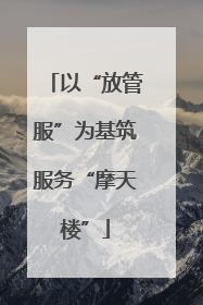 以“放管服”为基筑服务“摩天楼”