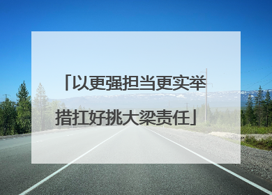 以更强担当更实举措扛好挑大梁责任